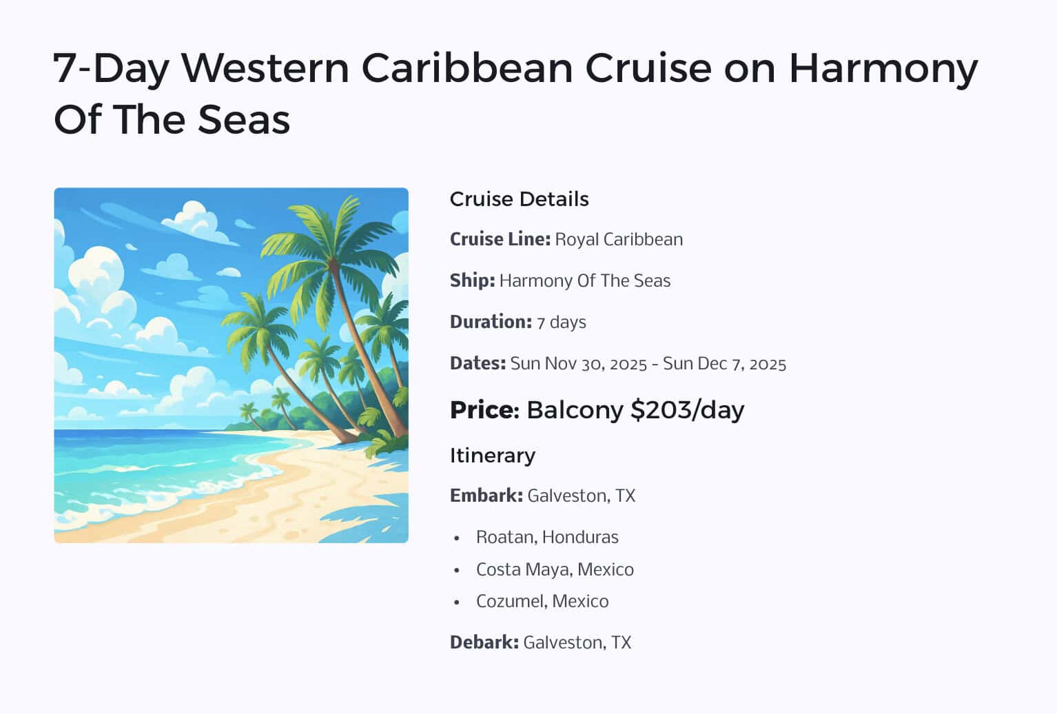 7-day Western Caribbean Cruise on Harmony of the Seas